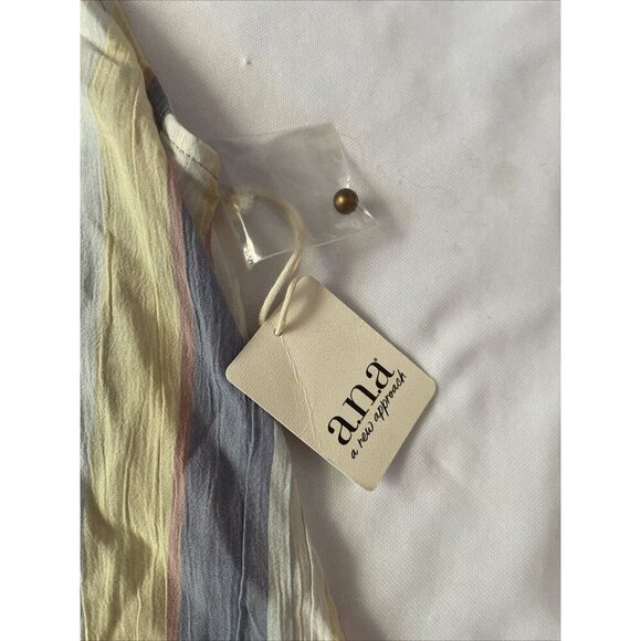 Ana A New Approach XL Striped Tie Shoulder Tank Top With Button Detail - Picture 4 of 7